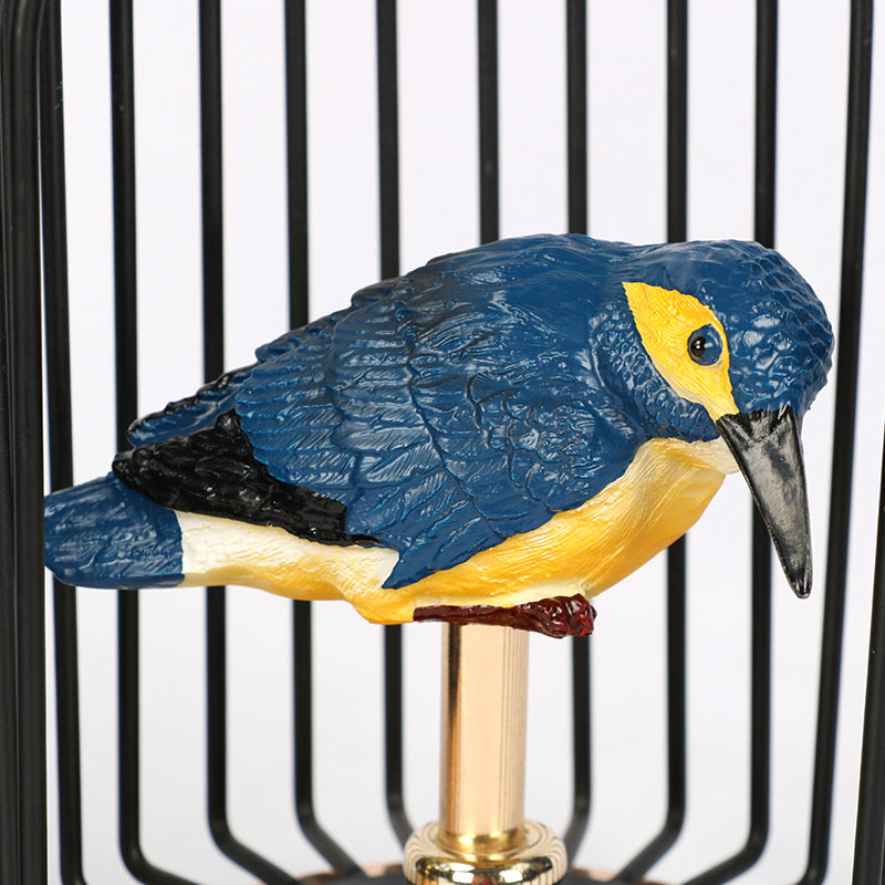 Showpiece Featuring a Bird inside a Metal Frame for Home Decor