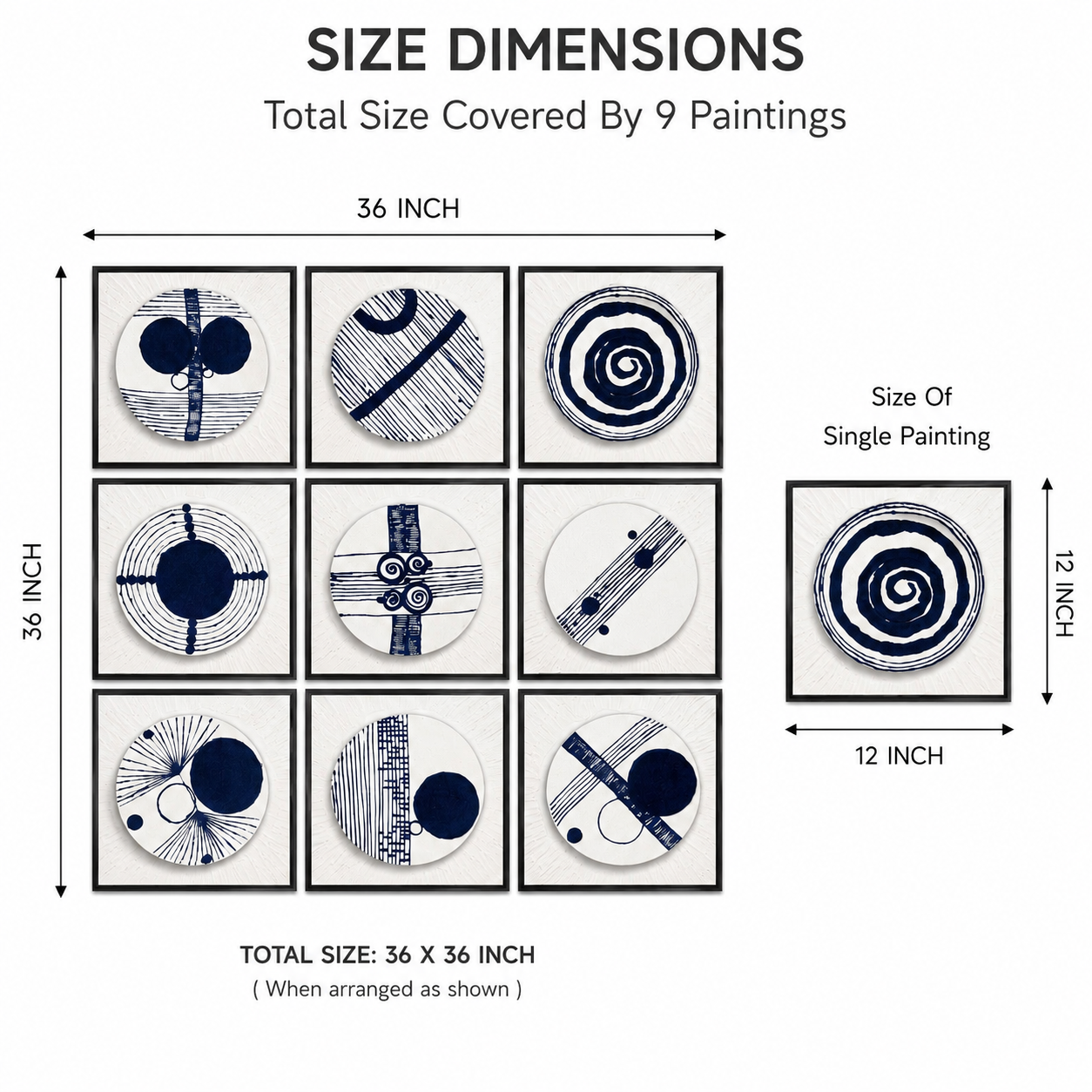 9-Piece 3D Abstract Black & White Wall Art Set – Modern Textured Wall Décor for Living Room
