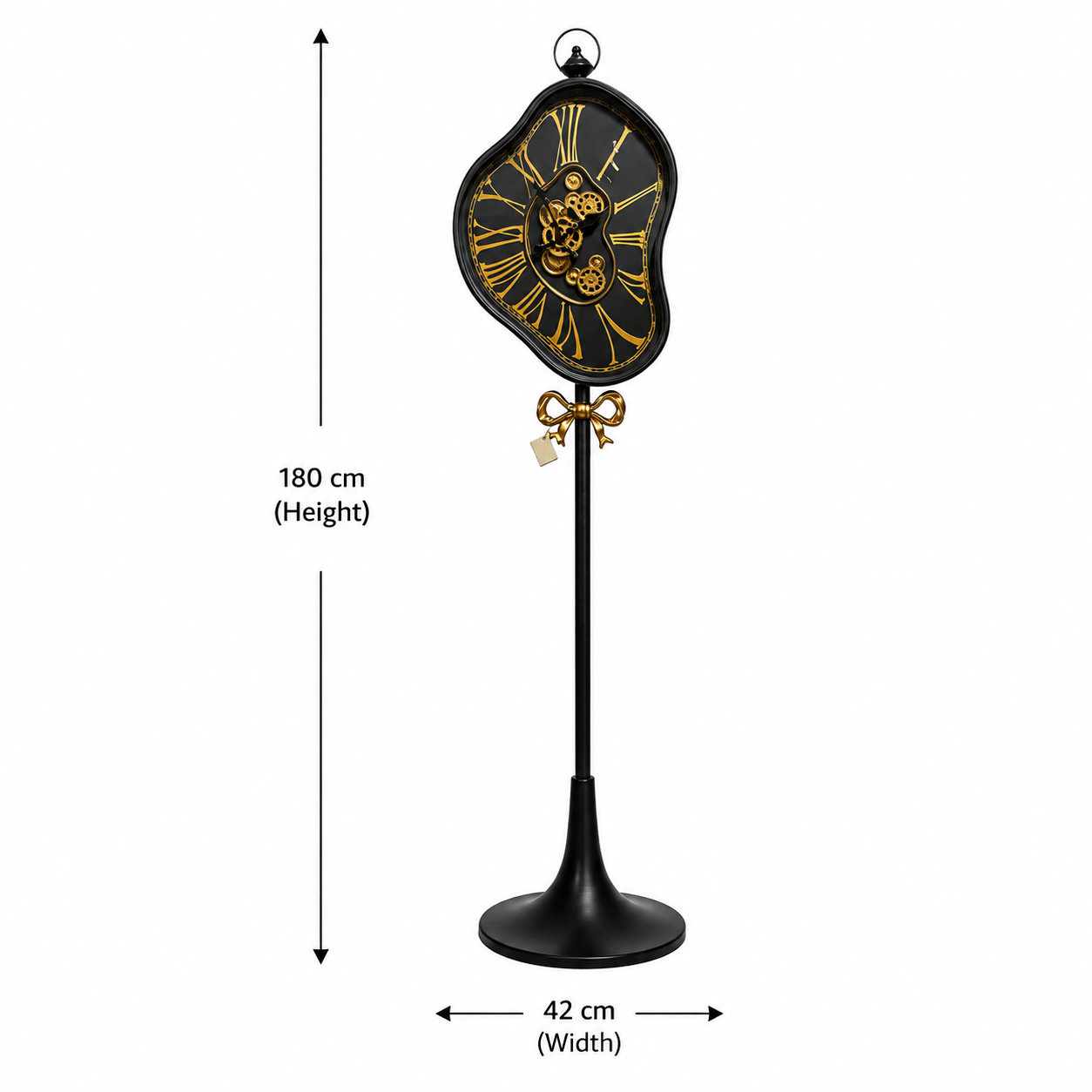 Mystic Motion Tripod Base Luxury Designer Floor Clock With Moving Gear Mechanism Buy Floor Clock Online (Steel Body) - Black