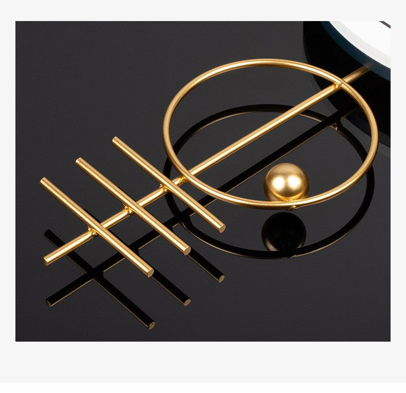 Metal Wall Clock - Vintage Golden Metal, , Ideal for Home Decor