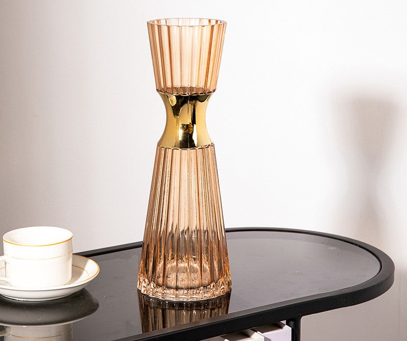 Amber Glass Flower Vase Pack of 2