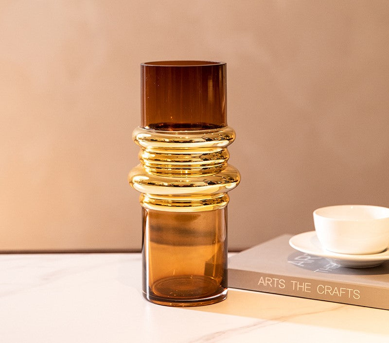 Amber Flower Vase For Home Decor Pack of 2