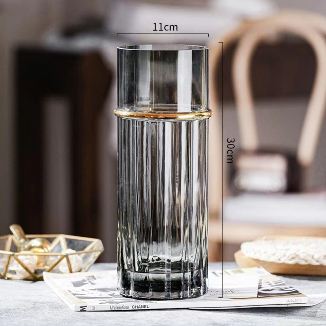 Smoky Glass Flower Vases - Set of 3
