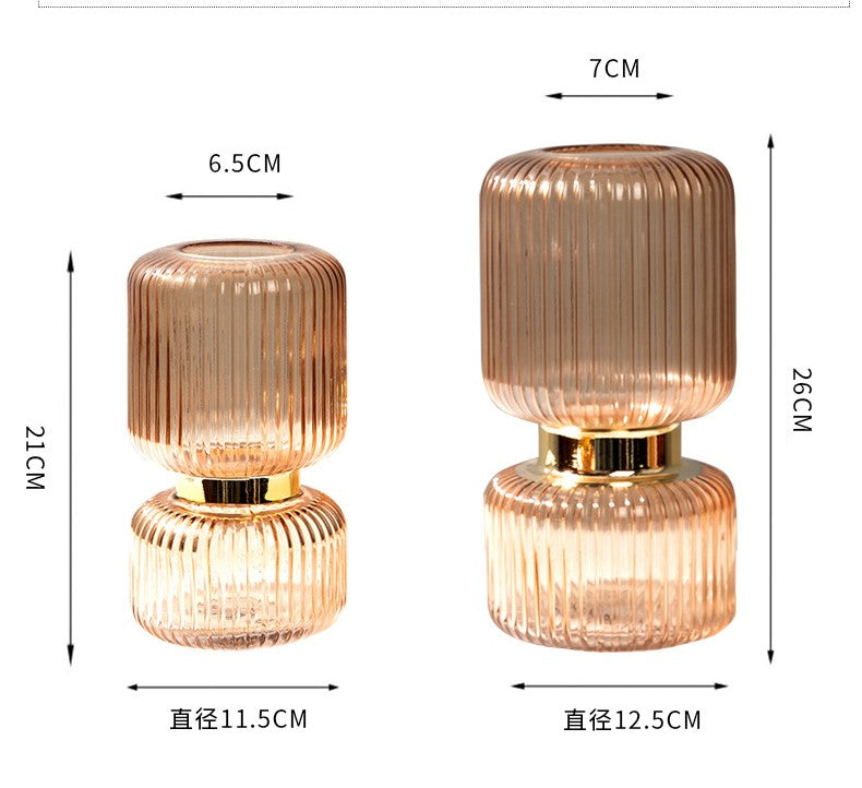 Purple Flower Vase With Metal Curve For Home Decor Pack of 1