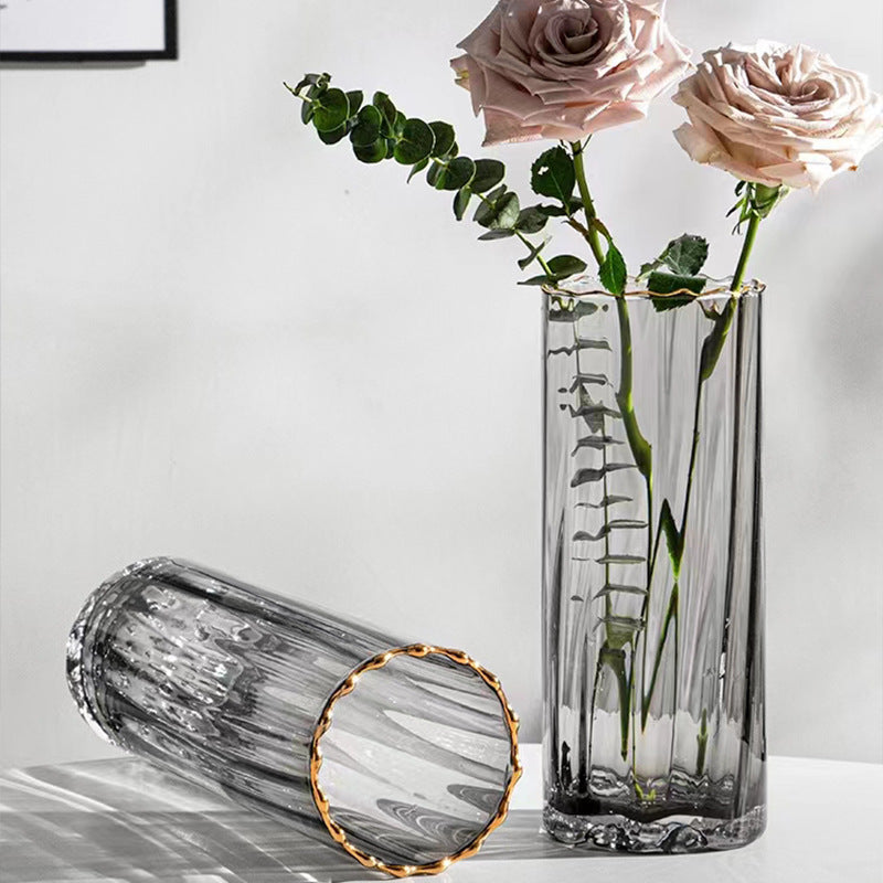 Smoky Glass Flower Vase - Pack of 2