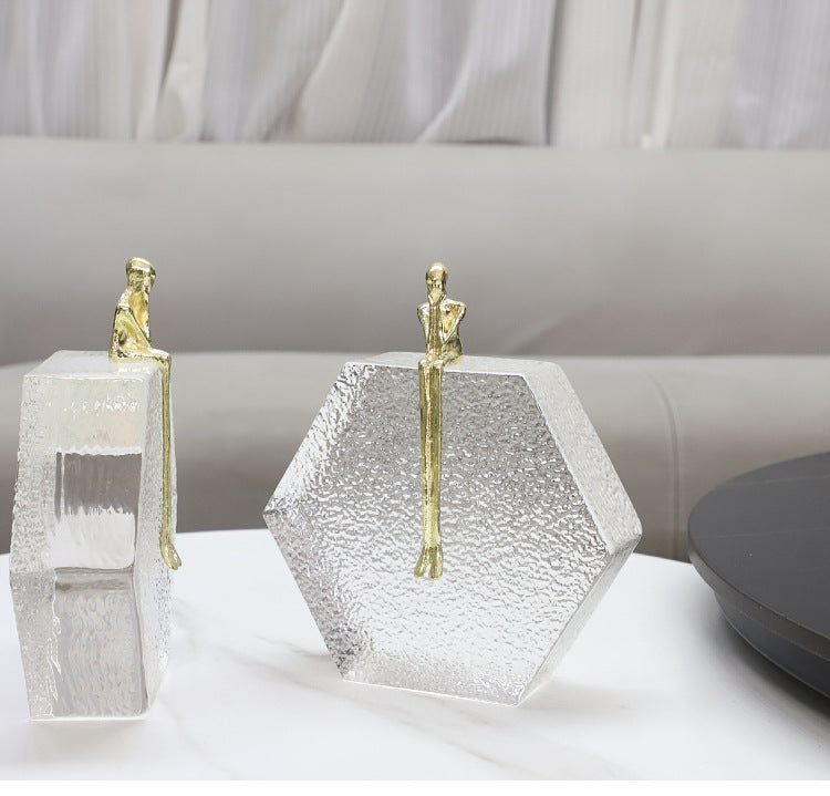 Artisan - Brass & Crystal Human Figurine