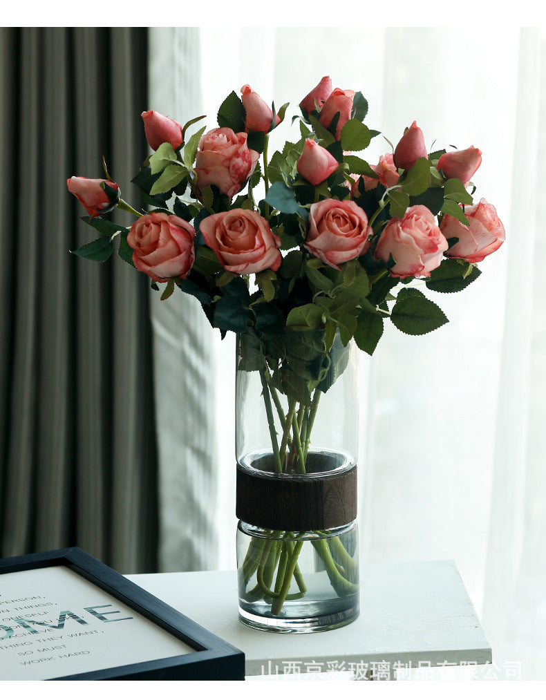 Glass Flower Vases For Home Decor - Set of 2