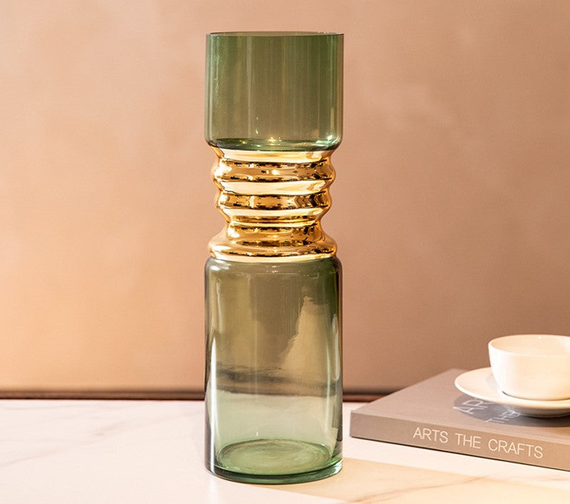 Green Flower Vase For Home Decor Pack of 2