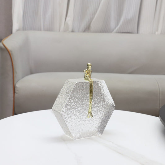 Artisan - Brass & Crystal Human Figurine