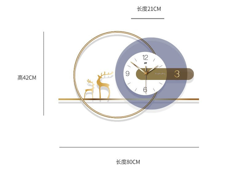 Premium Gold Metal Wall Clock For Living Room