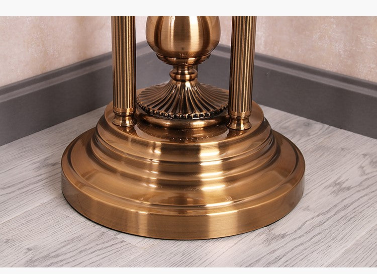 Premium Metal Tripod Gear Standing Wall Clock With Gold Framing For Home Decor