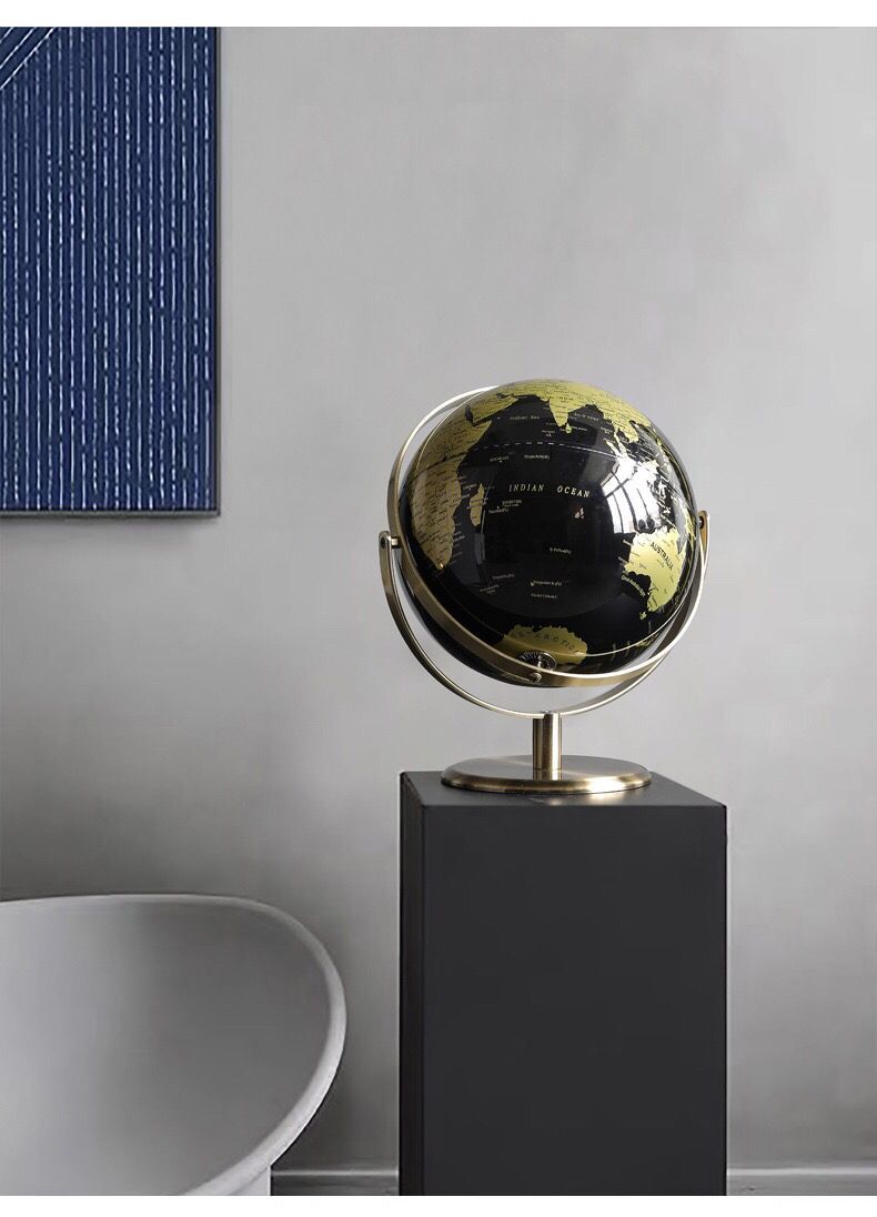 Revolving World Map Decor