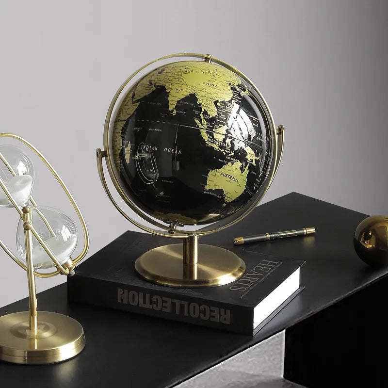 Revolving World Map Decor
