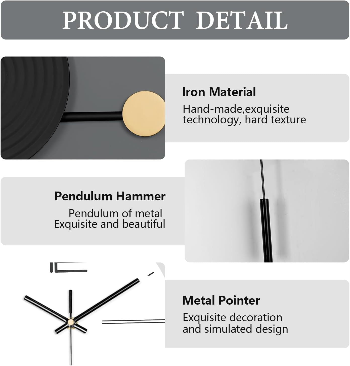 Fancy Metal Wall Clock For Home Decor