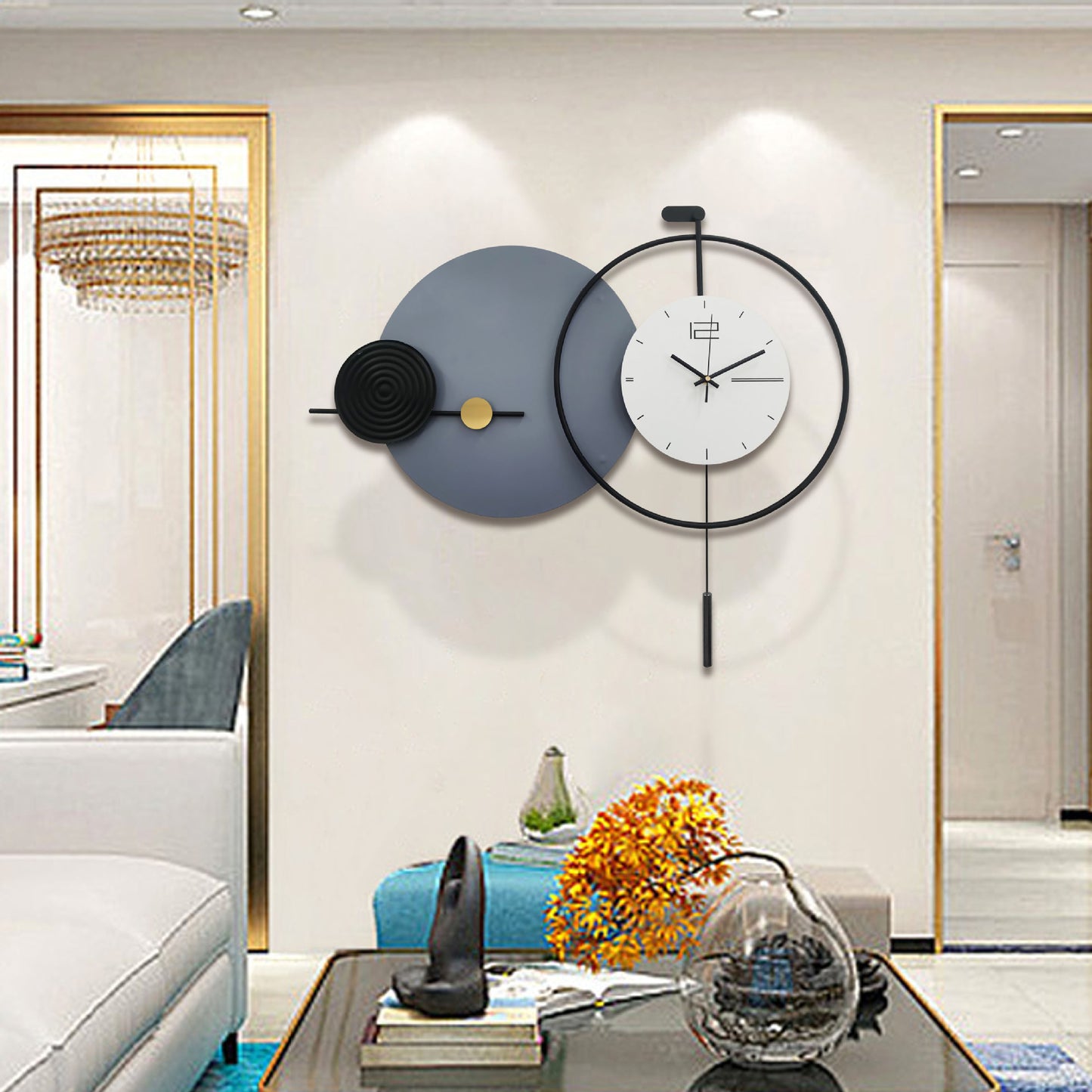 Fancy Metal Wall Clock For Home Decor