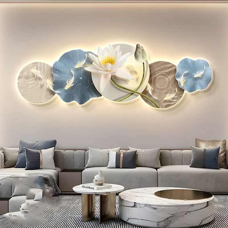 Modern Crystal Wall Art For Wall Decor With LED Light