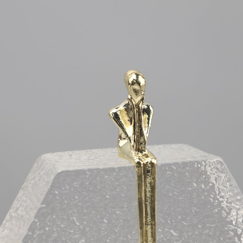 Artisan - Brass & Crystal Human Figurine