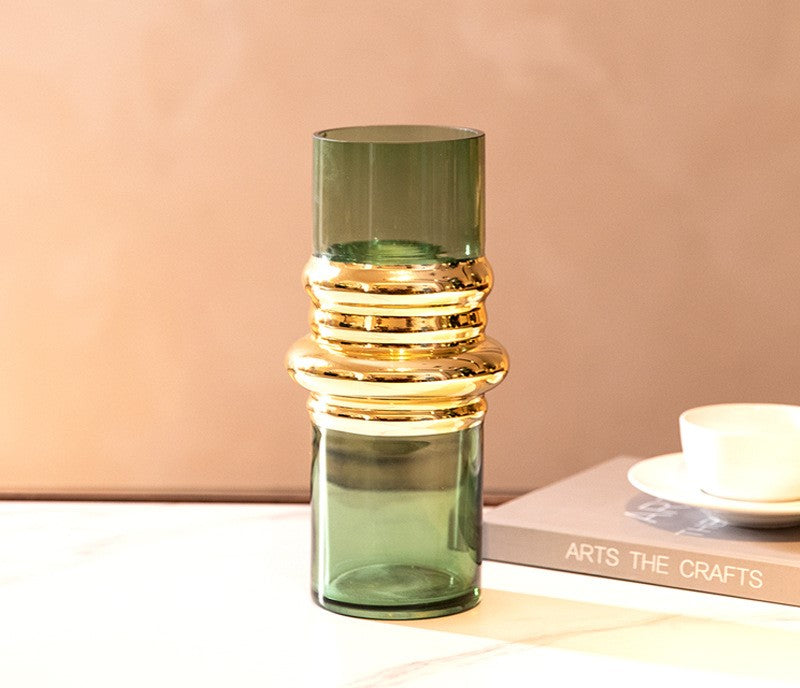 Green Flower Vase For Home Decor Pack of 2