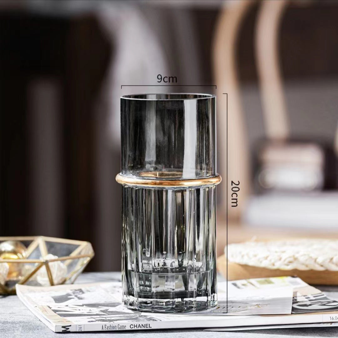 Smoky Glass Flower Vases - Set of 3