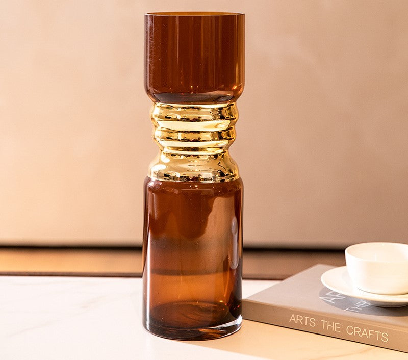 Amber Flower Vase For Home Decor Pack of 2