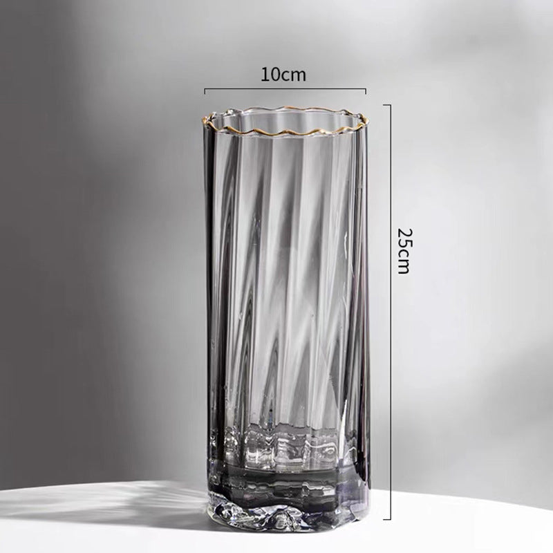Smoky Glass Flower Vase - Pack of 2