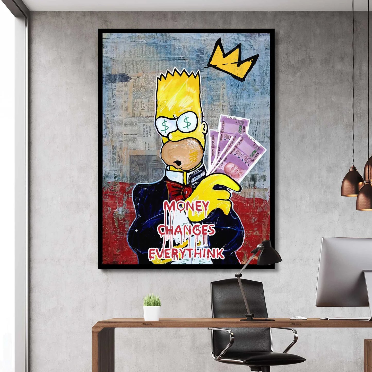 Money Changes EVERYTHINK - The Simpsons Canvas