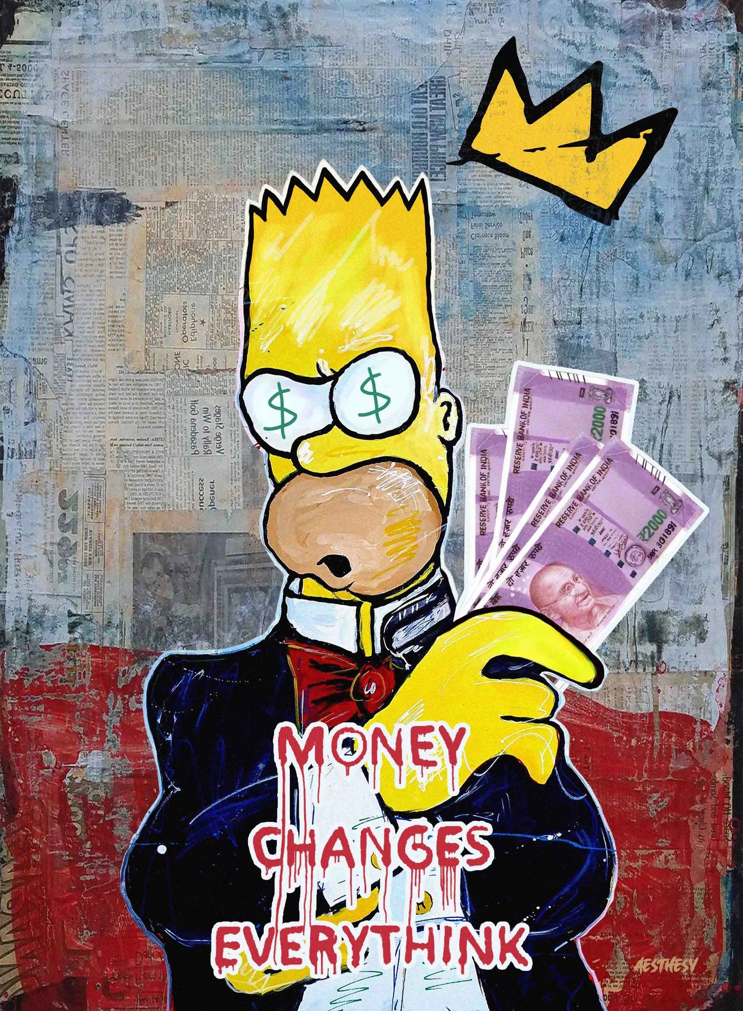 Money Changes EVERYTHINK - The Simpsons Canvas