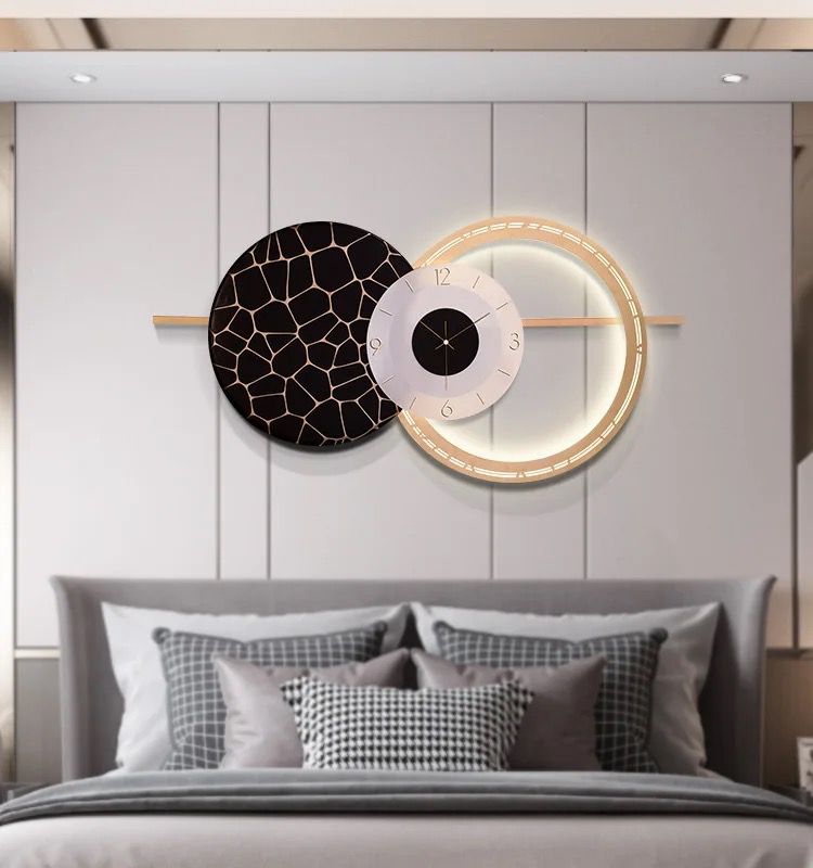 48x28 Inch Imported Luxe Metal Wall Clock for Living Room and Bedroom