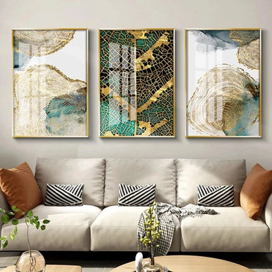 Modern Crystal Painting With  Framing For Home Decor [ Pack of 3 ]