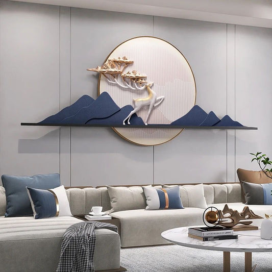 Premium Rein Deer Wall Decor With Metal Framing