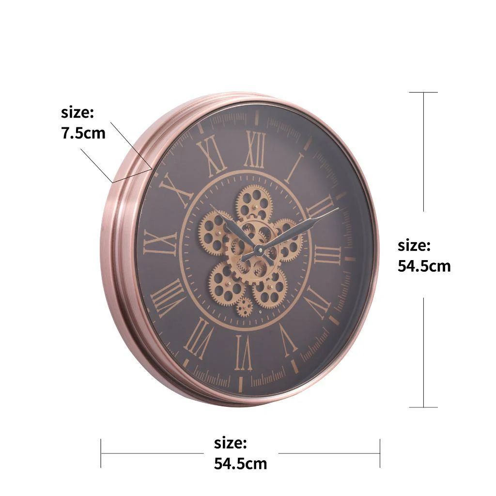 Gears of Time Luxury Designer Wall Clock With Moving Gear Mechanism (Steel Body)