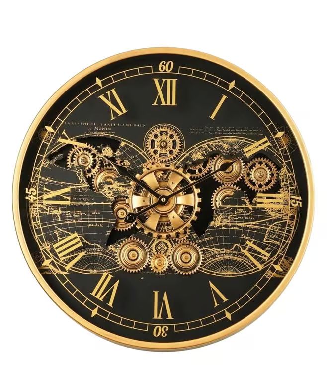 Gears of Time Luxury Designer Wall Clock With Moving Gear Mechanism (Steel Body)