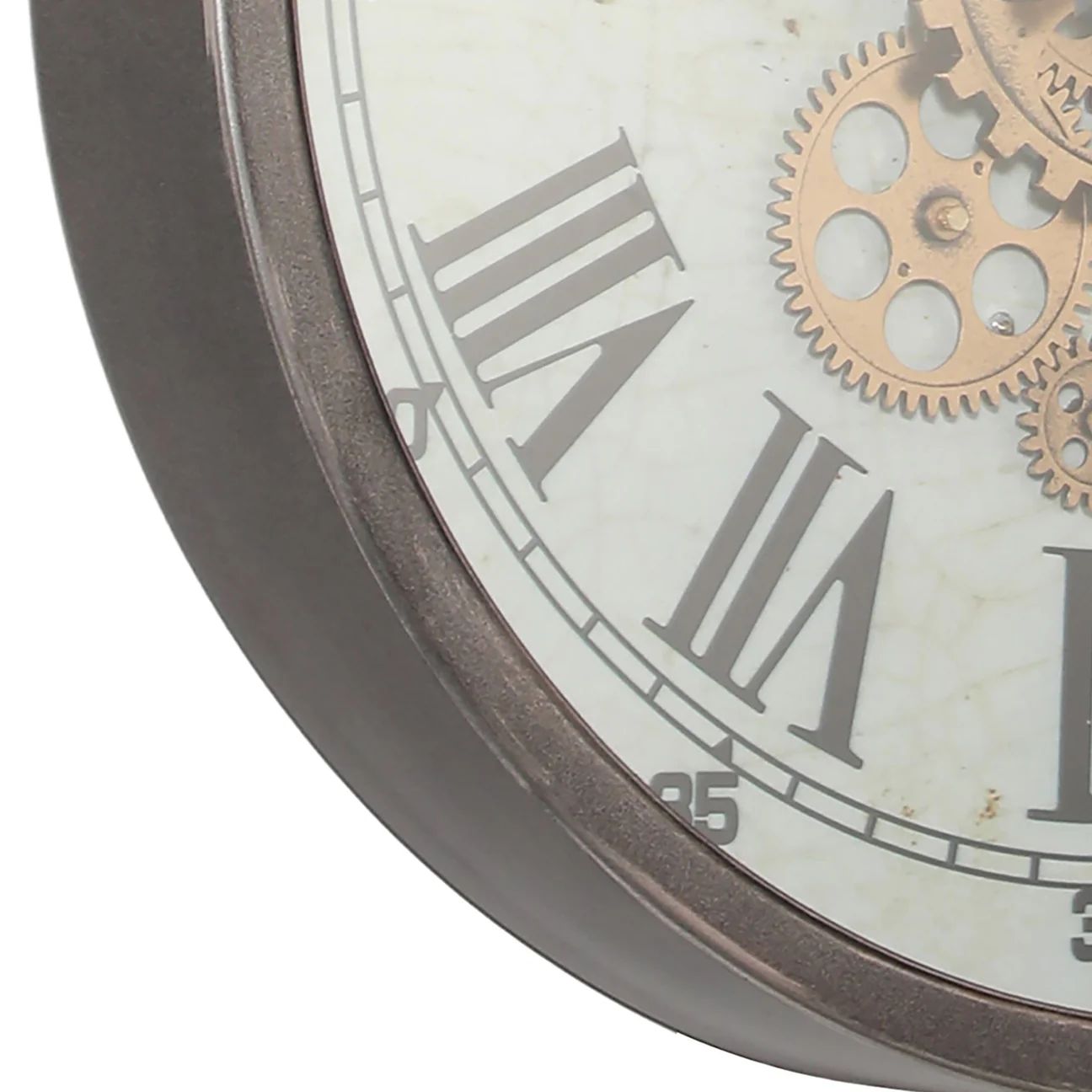 Temporal Trellis Luxury Wall Clock With Moving Gear Mechanism (Steel Body)