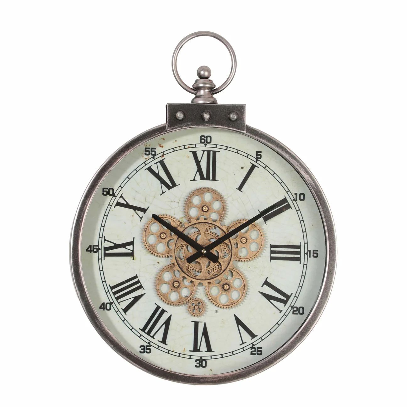 Temporal Trellis Luxury Wall Clock With Moving Gear Mechanism (Steel Body)