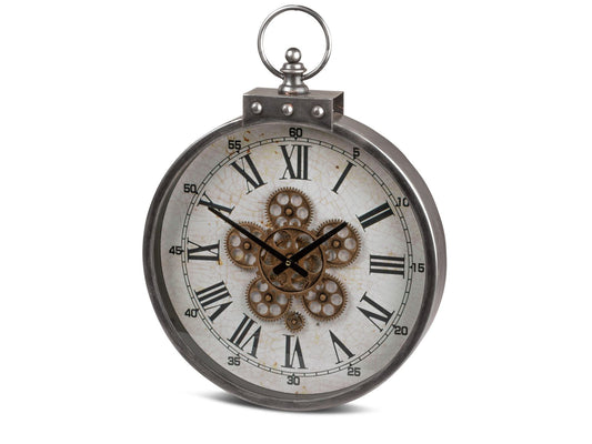 Temporal Trellis Luxury Wall Clock With Moving Gear Mechanism (Steel Body)