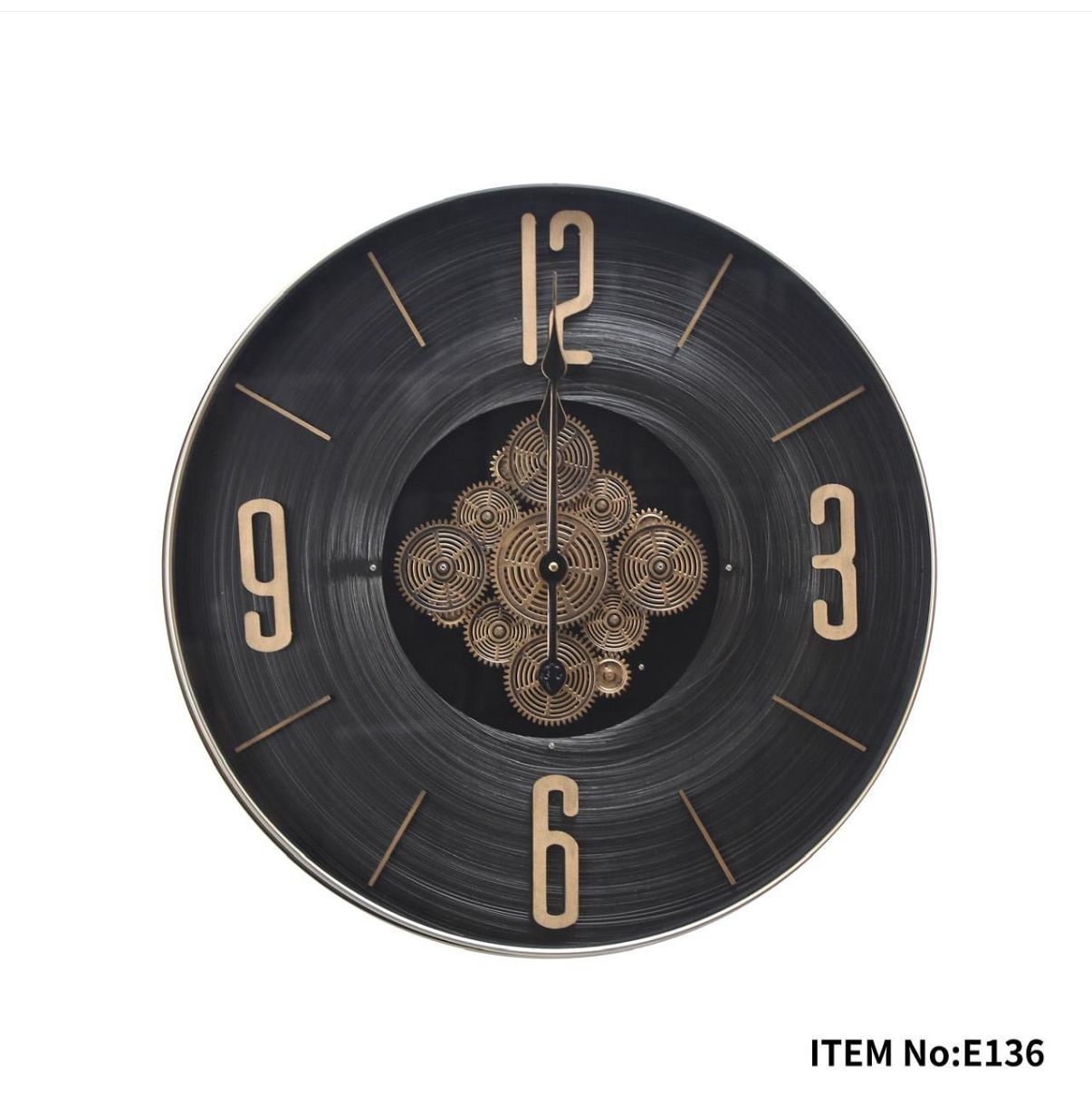 Flux Dial Luxury Designer Wall Clock With Moving Gear Mechanism (Steel Body)