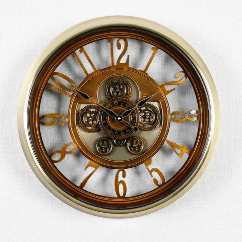 Twilight Tick Luxury Designer Wall Clock With Moving Gear Mechanism (Steel Body)
