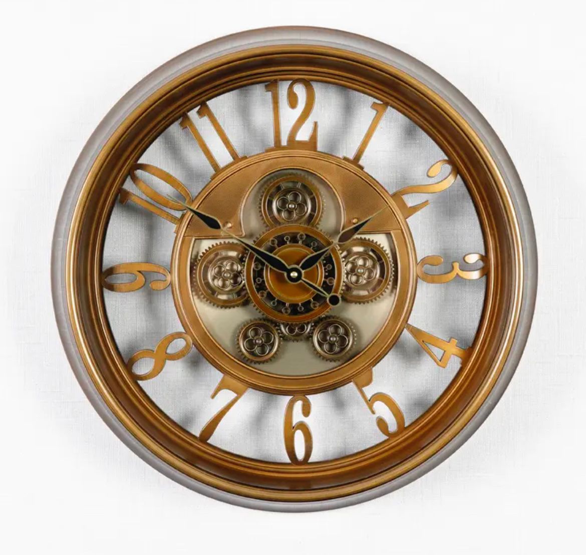 Twilight Tick Luxury Designer Wall Clock With Moving Gear Mechanism (Steel Body)