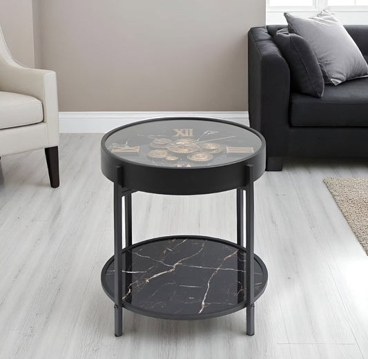 Luxury Designer Tea Table Wall Clock With Moving Gear Mechanism (Steel Body)