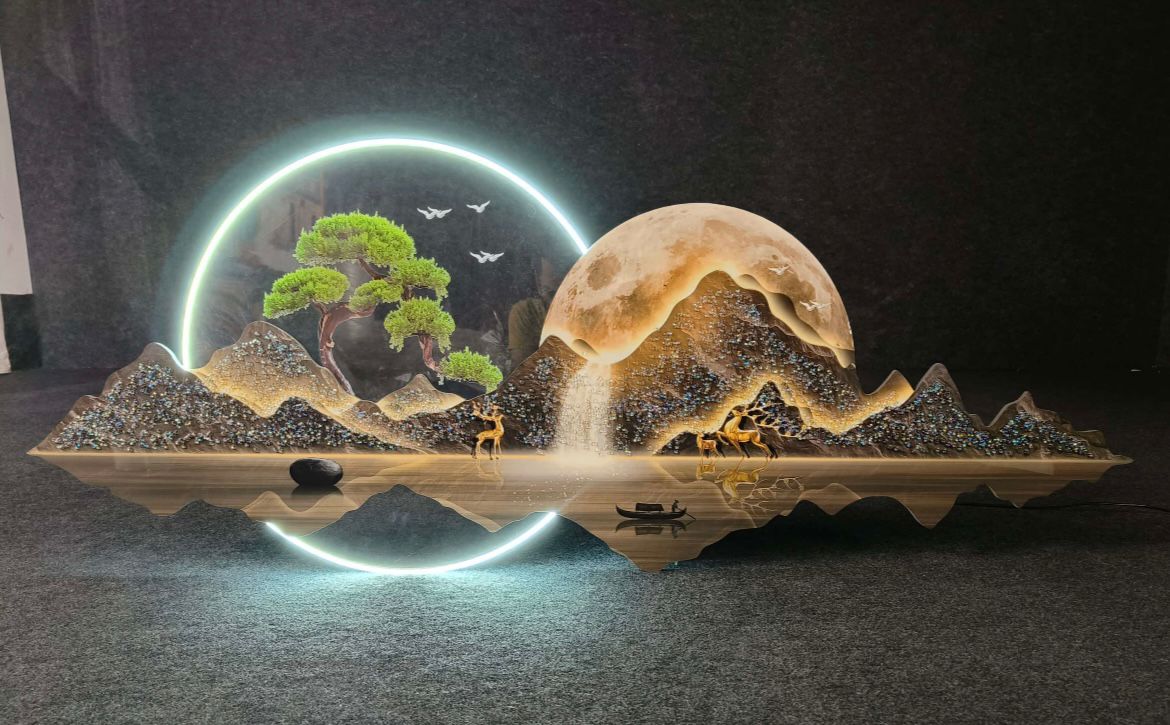 Modern Crystal Wall Art  For Wall Decor With LED Light