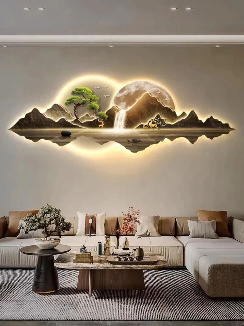 Modern Crystal Wall Art  For Wall Decor With LED Light