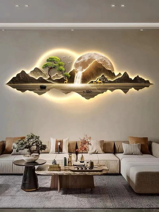 Modern Crystal Wall Art  For Wall Decor With LED Light