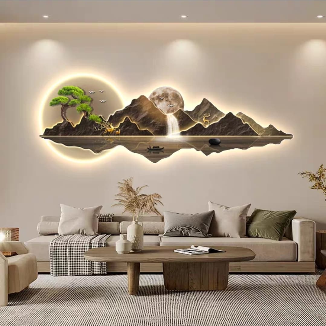 Modern Wall Art For Wall Decor With LED Light Style 1