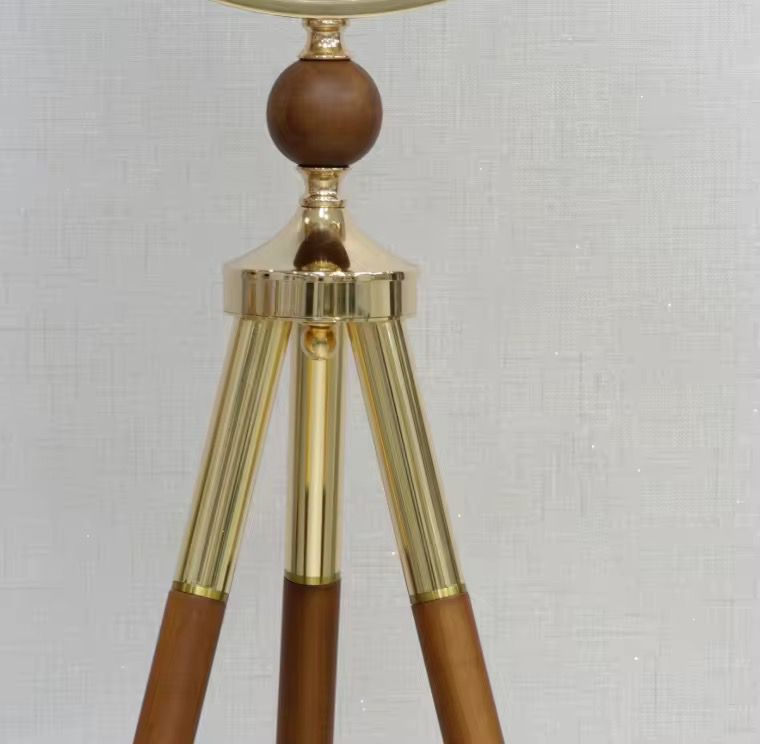 White Dial Metal Tripod Gear Standing Wall Clock With Gold Framing For Home Decor