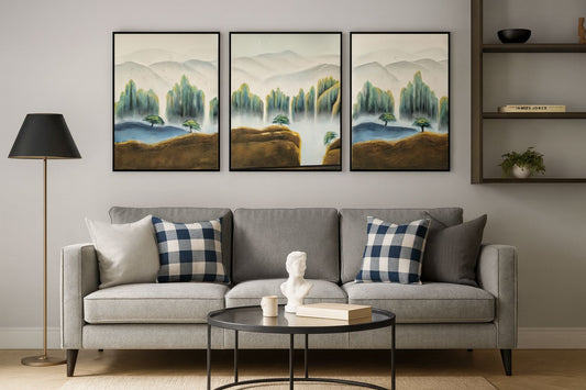 Transcendent NAture Visions 100% Handpainted Wall Painting Set of 3