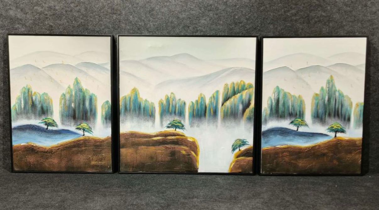 Transcendent NAture Visions 100% Handpainted Wall Painting Set of 3