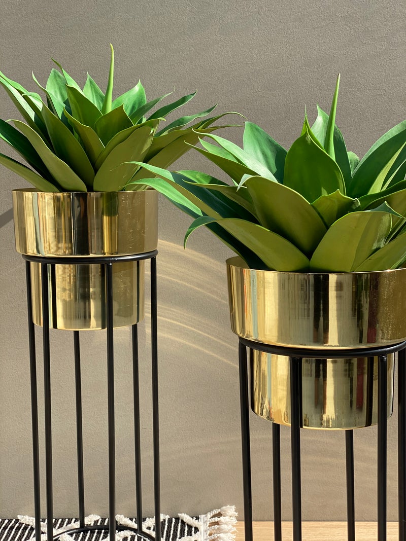 Gold Metal Planter Set of 2