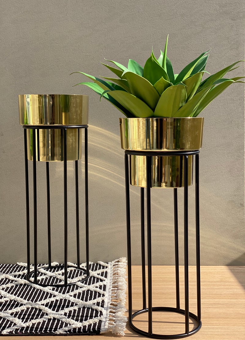 Gold Metal Planter Set of 2