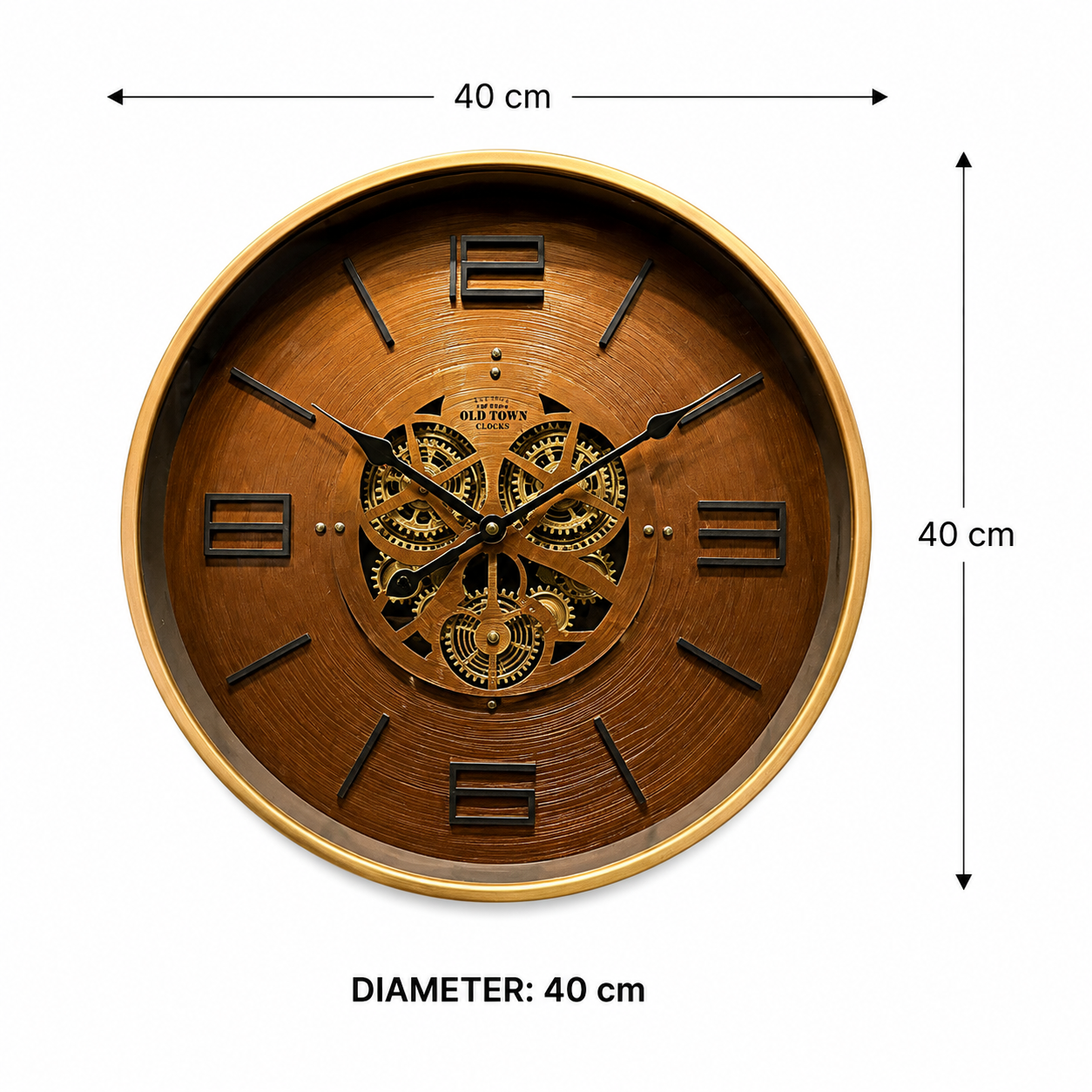 Opulence Tick Tock Luxury Wall Clock With Moving Gear Mechanism (Steel Body)
