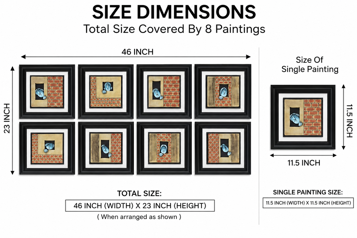 8-Piece Contempora8-Piece 3D Abstract Face Wall Art Set – Contemporary Textured Framed Wall Décor for Living